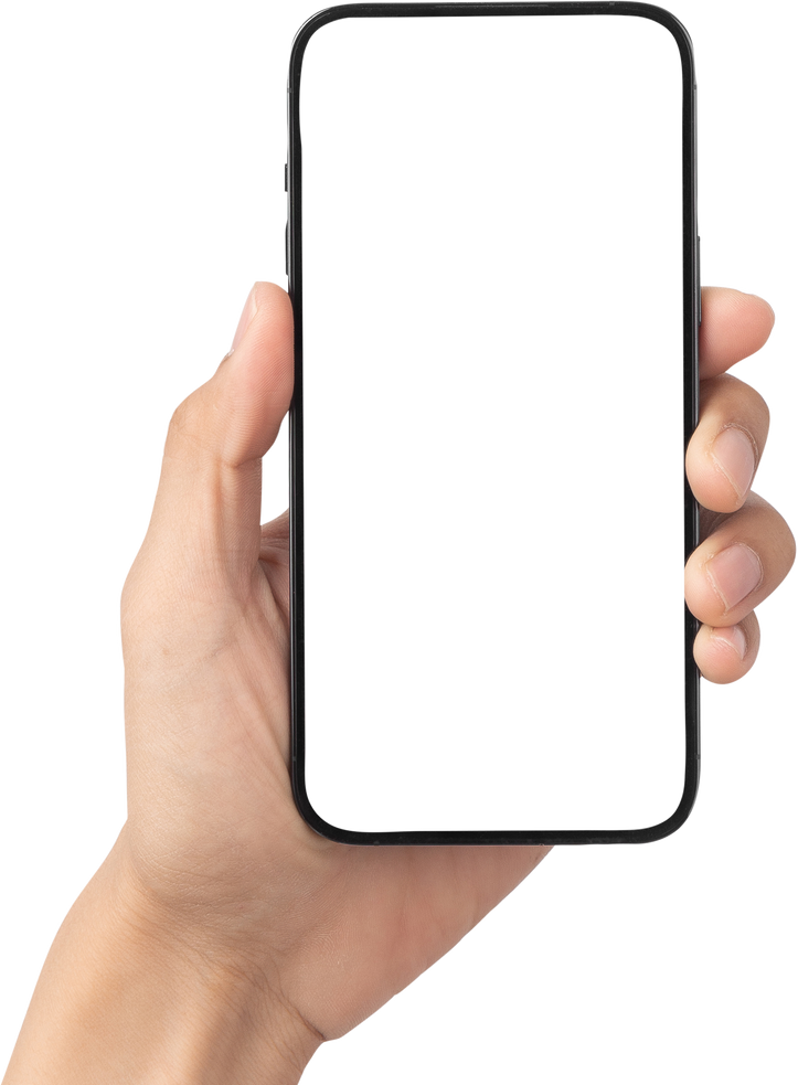 Hand Holding a Blank Mobile Phone